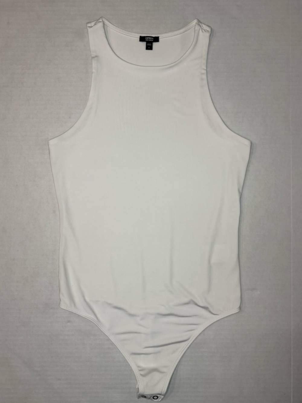 Express Body Contour Compression High Neck Bodysuit White Size S